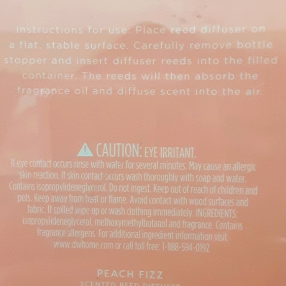 DW Home Peach Fizz Scented Reed Diffuser - Picture 3 of 4